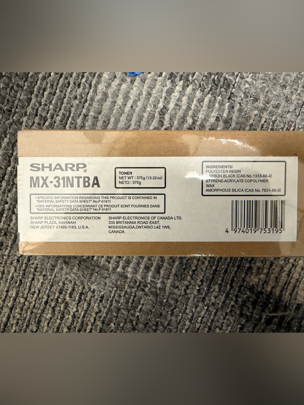 Sharp OEM MX-31NTBA Black Toner NEW